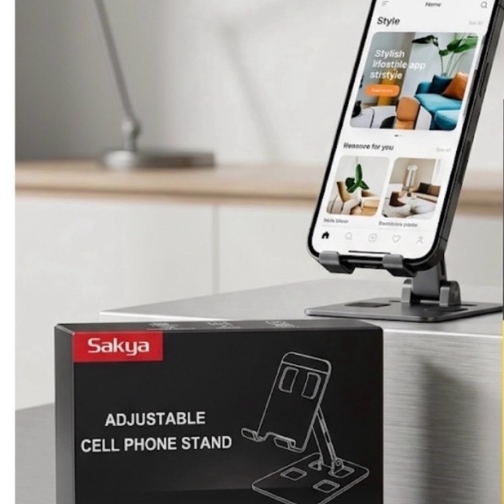 Foldable Adjustable Phone Stand for Desk, Portable Universal Cell Phone Holder